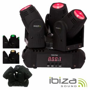 Moving Head Triplo 3 LEDS CREE RGBW 10W Foco DMX Mic - (LMH250LED-TRI)