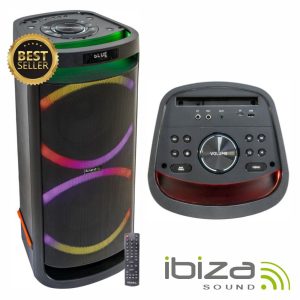 Coluna Amplificada 2x6.5" USB/SD/AUX/BT LED IBIZA - (LOUNGE265)