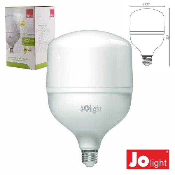 Lâmpada LED E27 T140 50W 230V 4000K 7000lm JOLIGHT - (LST140/60NW)