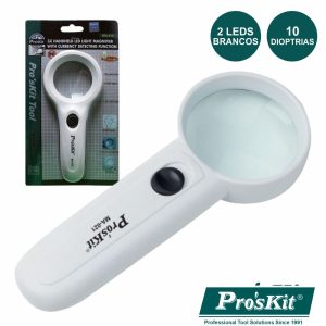 Lupa C/ Iluminação 2 LED 3.5X PROSKIT - (MA-021)