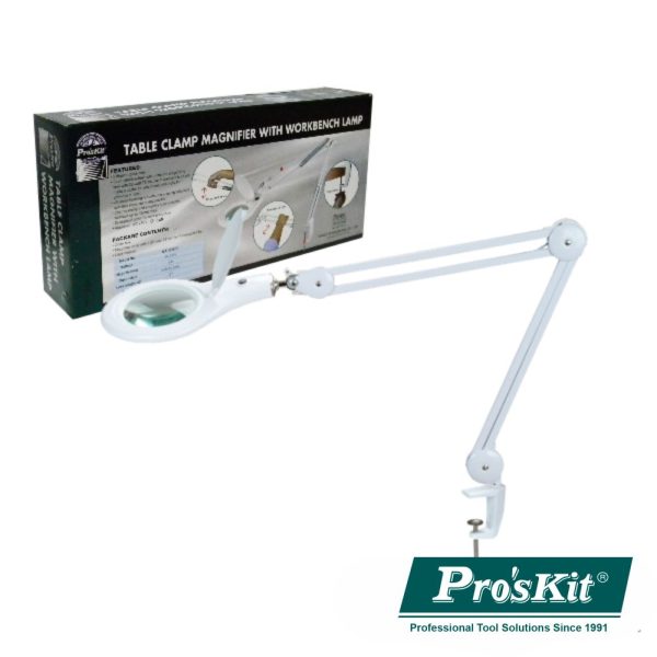 Candeeiro C/ Lupa Bancada 5 Dioptrias 56 LEDS 12W PROSKIT - (MA-1209LI)