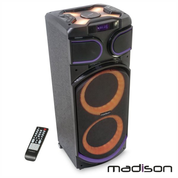 Coluna Amplificada 2x8" 1200W USB/SD/AUX/BT LED TWS MADISON - (MAD-KEPLER-120)