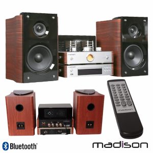 Sistema Áudio A Válvulas 2x80W Vintage Cd/USB/BT/FM Madison - (MAD-TA20BT)