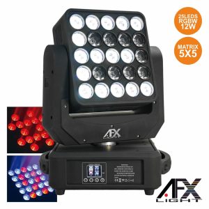 Moving Head Quad Matrix 25 LEDS RGBW 12W DMX AFXLIGHT - (MAGIC-WASH25)