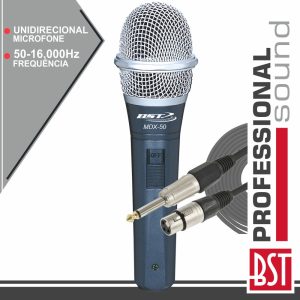 Microfone Dinâmico Unidireccional C/ Cabo 50hz-16khz BST - (MDX50)