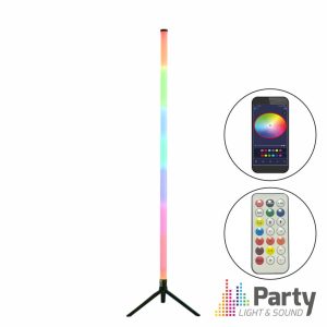 Tubo LED RGB 1.1m Bluetooth C/ Suporte Preto PARTY - (MIRACLE-STICK)