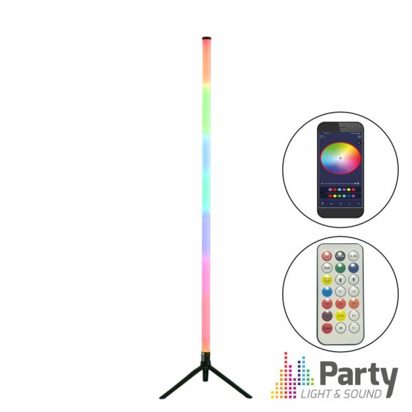 Tubo LED RGB 1.1m Bluetooth C/ Suporte Preto PARTY - (MIRACLE-STICK)