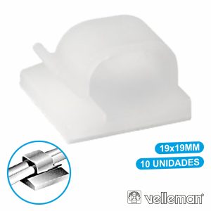 Passa Cabos C/ Adesivo 19x19mm 10X VELLEMAN - (MMP005)