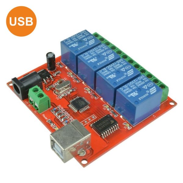 Módulo Relés USB 4 Canais 12V - (MODREL162A)