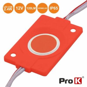 Módulo C/ 1 LED Cob 2.4W Vermelho 120lm 12V IP65 PROK - (MODULED124R)