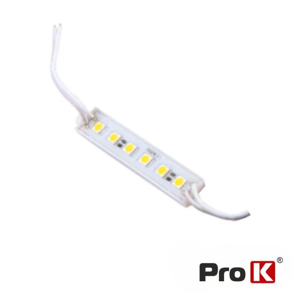 Módulo C/ 6 LEDS 5050 3W 6000K 270Lm 12V IP65 PROK - (MODULED630CWN)