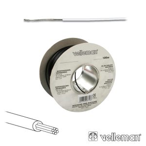 Cabo Multifilar Branco 0.20mm Rolo 100m VELLEMAN - (MOWW)