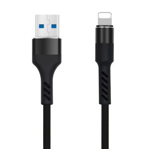 Cabo USB-A 2.0 2A Macho / Lightning Preto 1m - (MXUC01-L1-BK)