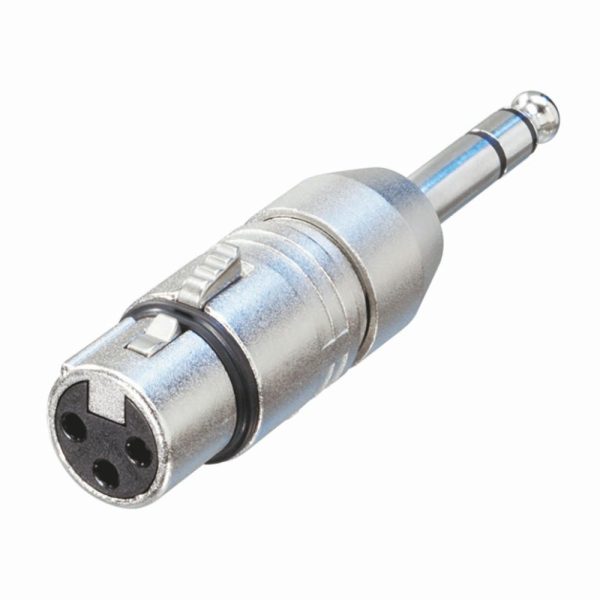 Ficha Adaptadora XLR 3p Fêmea / Jack 6.35mm Macho St NEUTRIK - (NA3FP)