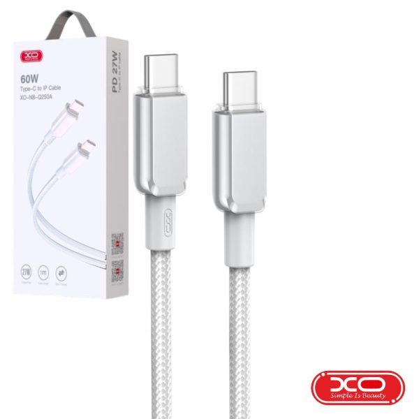 Cabo USB-C Macho / USB-C Macho PD 60W 1m Branco XO - (NB-Q250B-WH)