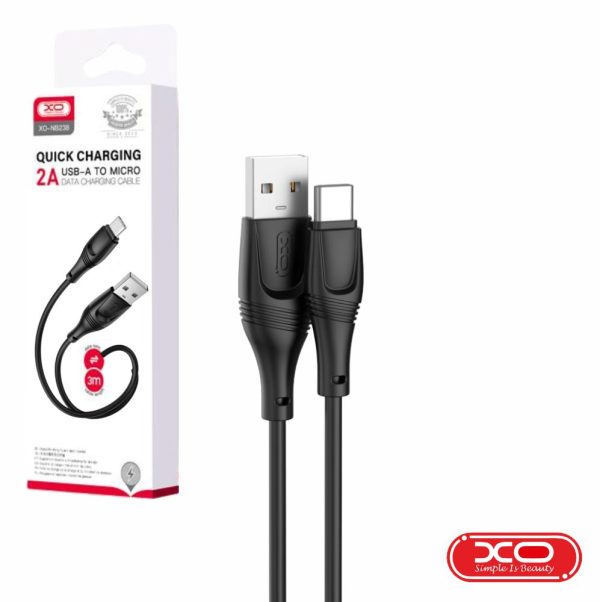 Cabo USB-A Macho / USB-C Macho 3m Preto XO - (NB238-USBC/BK3)