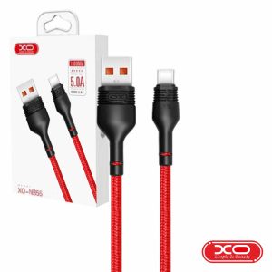 Cabo USB-A Macho / USB-C Macho 5A 1m Vermelho XO - (NB55-USBC-R)