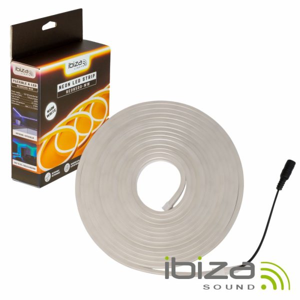 Fita 600 LEDS 2835 2700K 12V 5m IP65 Efeito Néon IBIZA - (NEON500-WW)