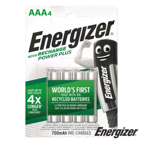 Pilha Recarregável AAA 1.2V 700ma 4X Power Plus ENERGIZER - (NH12-700)