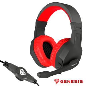 Auscultadores Gaming Preto/Vermelho ARGON 200 GENESIS - (NSG-0900)