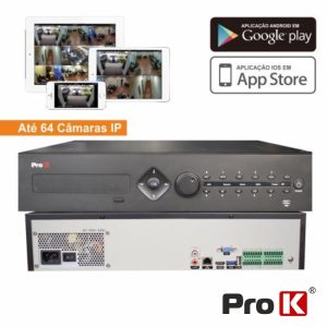 Vídeo-Gravador Digital IP 64 Canais H264 Ethernet PROK - (NVR64CY)