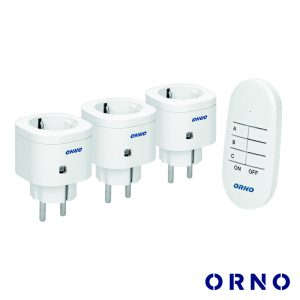 Conjunto 3 Tomadas Elétricas C/ Comando S/ Fios ORNO - (OR-GB-438(GS))