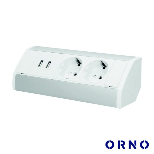 Extensão Elétrica 2x Schuko 2x USB-A 0.6m ORNO - (OR-GM-9003/W-G(GS))