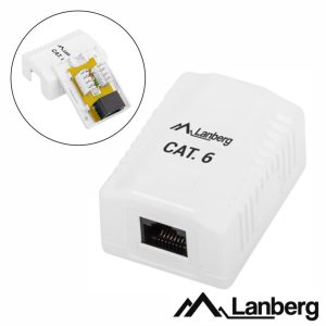 Tomada de Superfície RJ45 C/ 1 Saída LANBERG - (OU6-0001-W)