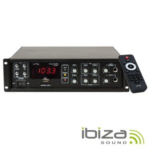 Amplificador 4 Canais 100v/70v/8/4ohm 220V 80W USB/BT IBIZA - (PAA80BT)