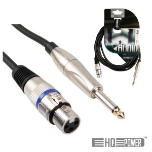 Cabo XLR 3p Fêmea / Jack 6.35mm Macho 3m Mn HQ POWER - (PAC110)