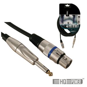 Cabo XLR 3p Fêmea / Jack 6.35mm Macho 10m Mn HQ POWER - (PAC112)