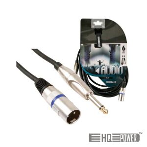 Cabo XLR 3p Macho / Jack 6.35 Macho 6m Mn HQ POWER - (PAC116)