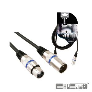 Cabo XLR 3p Macho / XLR 3p Fêmea 3m HQ POWER - (PAC121)