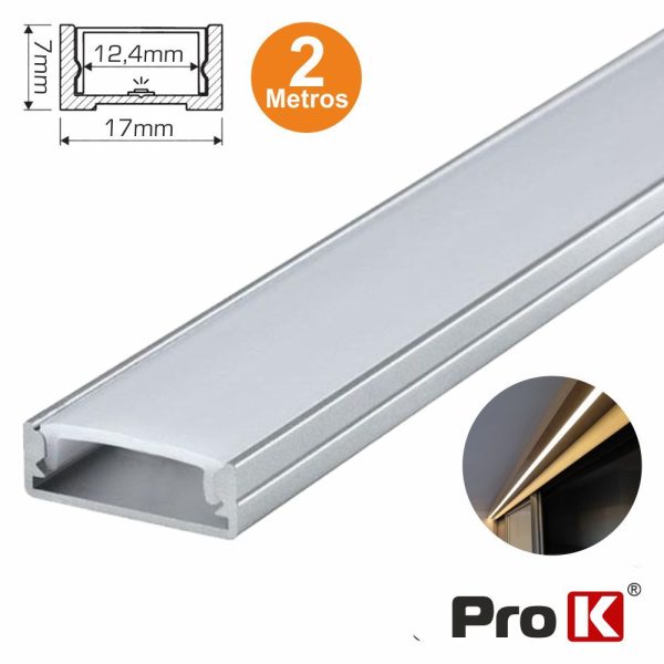 Perfil De Alumínio P/ Fita LED 2m PROK - (PAFL02AN)