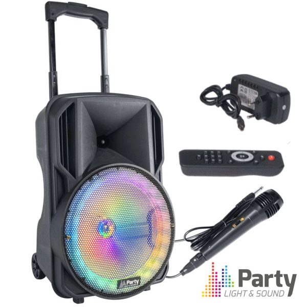 Coluna Amplificada 10" 400W USB/BT/SD/AUX/Bat Preta PARTY - (PARTY-10RGB)