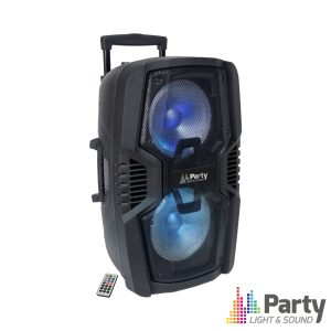 Coluna Amplificada 2x10" 600W USB/Aux/BT/SD/Bat Preta PARTY - (PARTY-210LED)