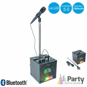 Conjunto Coluna c/Bluetooth e Microfone c/Suporte PARTY - (PARTY-SINGER)