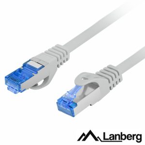 Cabo S/FTP CAT6A 0.25m Cinzento LANBERG - (PCF6A-10CC-0025-S)