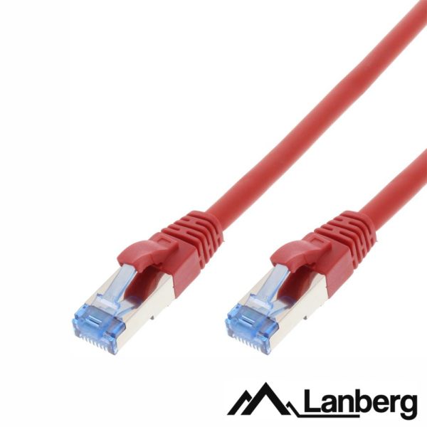 Cabo S/FTP LSZH CAT6A 1m Vermelho LANBERG - (PCF6A-10CC-0100-R)