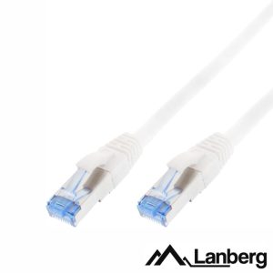 Cabo S/FTP LSZH CAT6A 1m Branco LANBERG - (PCF6A-10CC-0100-W)