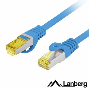 Cabo S/FTP LSZH CAT6A 0.25m Azul LANBERG - (PCF6A-10CU-0025-B)