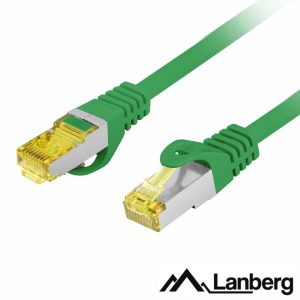 Cabo S/FTP LSZH CAT6A 0.25m Verde LANBERG - (PCF6A-10CU-0025-G)