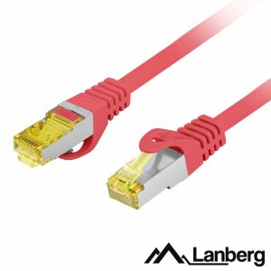 Cabo S/FTP LSZH CAT6A 0.25m Vermelho LANBERG - (PCF6A-10CU-0025-R)