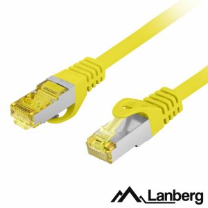 Cabo S/FTP LSZH CAT6A 0.25m Amarelo LANBERG - (PCF6A-10CU-0025-Y)