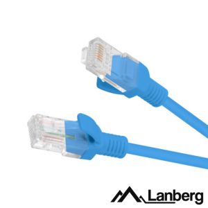 Cabo UTP CAT5E 25cm Azul LANBERG - (PCU5-10CC-0025-B)