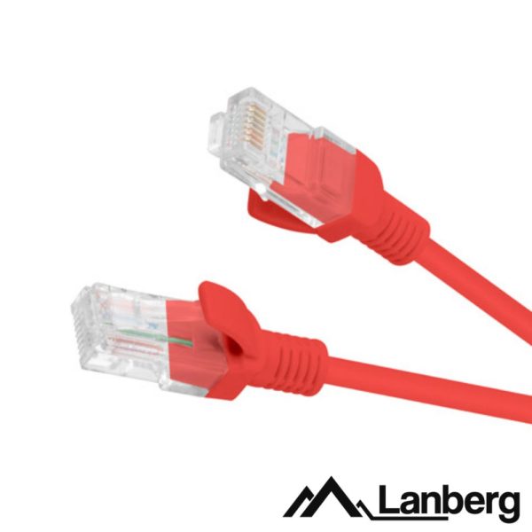 Cabo UTP CAT5E 25cm Vermelho LANBERG - (PCU5-10CC-0025-R)