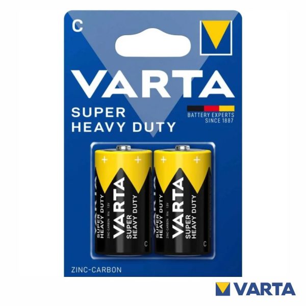 Pilha Zinco-Carvão R14/C 1.5V 2x  Super Heavy Duty VARTA - (PCV-R14/2)