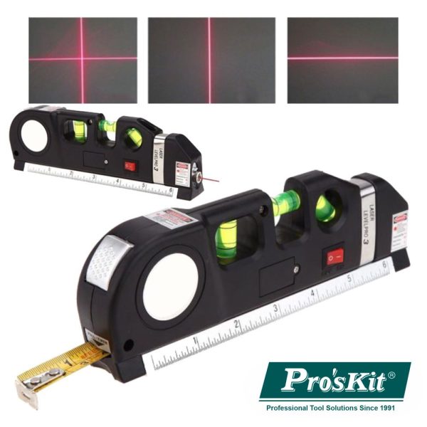 Fita Métrica 2.5m C/ Nível Bolha E Laser Nivelador PROSKIT - (PD-161-C)