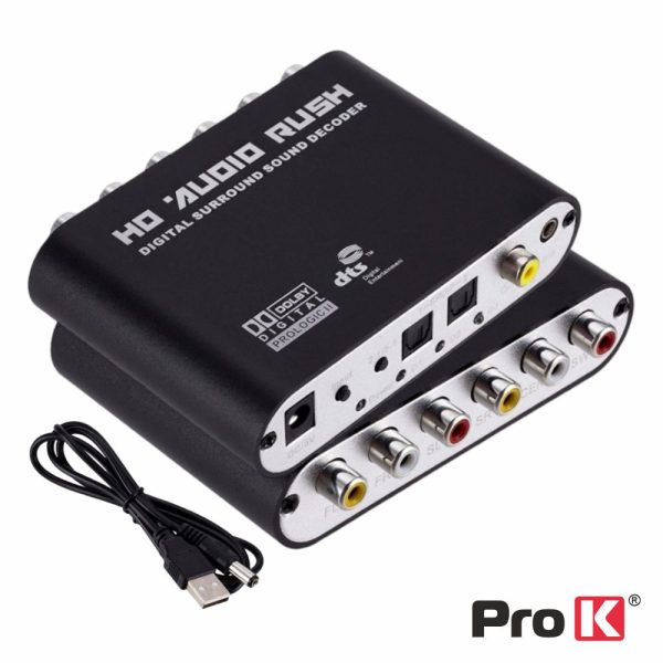 Conversor Áudio Digital P/ Analógico 5.1 Surround PROK - (PK-AUDIO5.1)