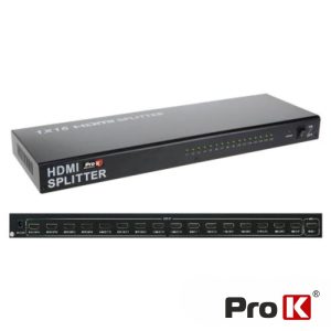 Distribuidor HDMI Amplificado 1 Entrada 16 Saídas PROK - (PK-HDMI1E16S)